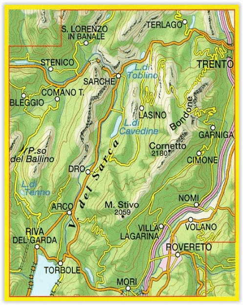 TOPO Wandelkaart 055 - Valle del Sarca & Arco - Tabacco