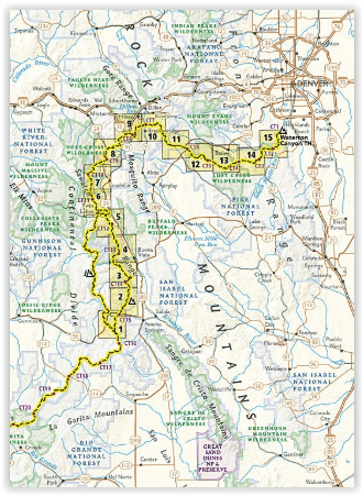 TOPO Wandelkaart 1202 - Colorado Trail Noord - Monarch tot Denver