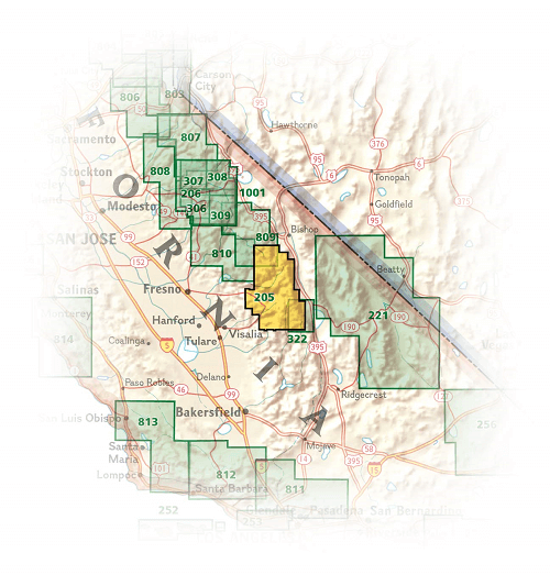 TOPO Wandelkaart 205 - Sequoia & Kings Canyon NP - California