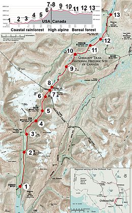 TOPO Wandelkaart 254 - Chilkoot Trail - Klondike Gold Rush
