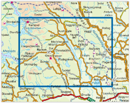 TOPO Wandelkaart 3018 - Gaustatoppen- Telemark - Nordeca