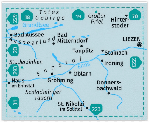 TOPO Wandelkaart 68 - Ausseerland- Ennstal & Tuapiltz - Kompass