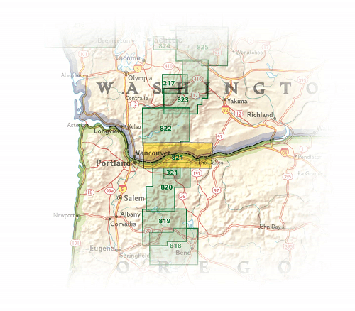 TOPO Wandelkaart 821 - Columbia River Gorge - Natgeo