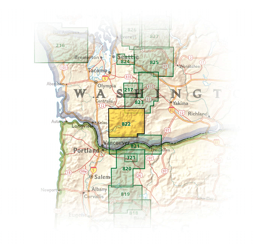 TOPO Wandelkaart 822 - Mount St. Helens- Washington - Nat Geo