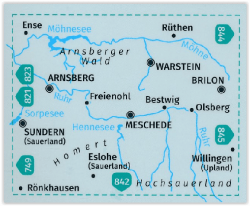 TOPO Wandelkaart 841 - Sauerland 1 - Kompass