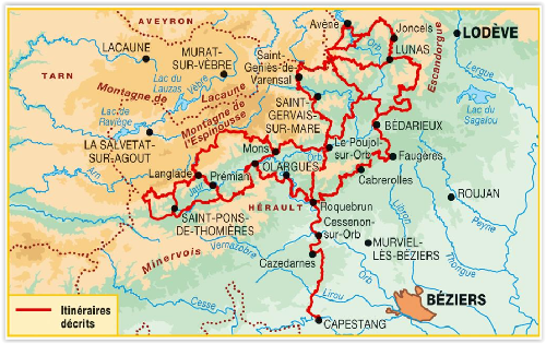 TOPO wandelgids GR3400 - Tours dans le Pays Haut Languedoc - FFR