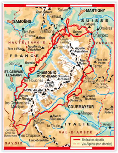 TOPO Wandelgids TMB - Tour pédestre du Pays du Mont Blanc - FFRP