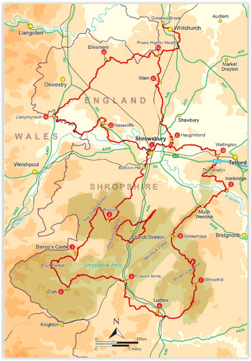 Wandelgids - Shropshire Way walking - Cicerone