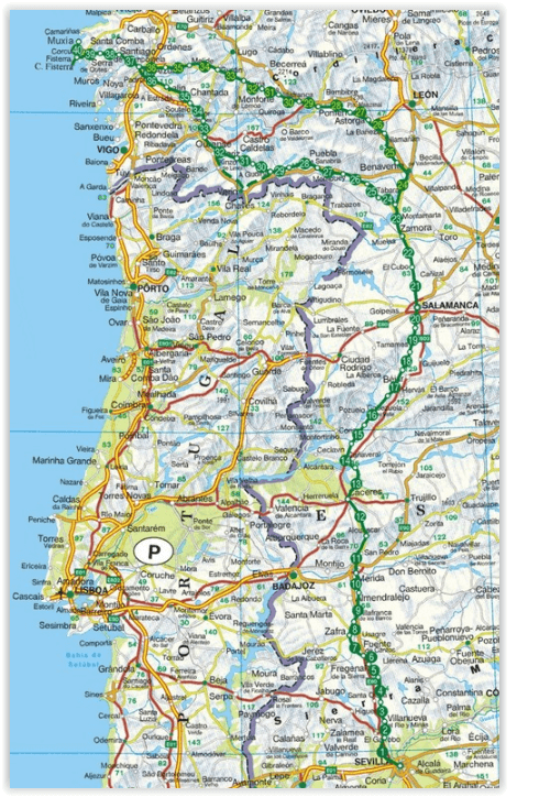 Wandelgids - Via de la Plata- Sevilla tot Santiago - Rother