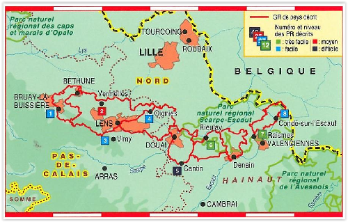 TOPO wandelgids PR8 - Tours pays Bassin minier du Nord