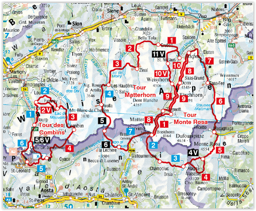 Wandelgids Tour Monte Rosa und Matterhorn - Rother
