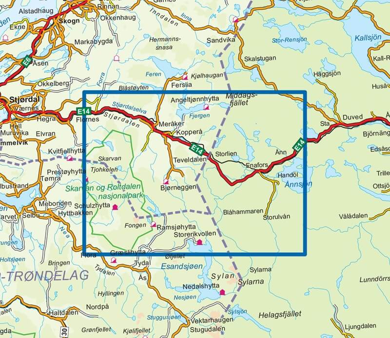 Wandelkaart - Sylan Nord Noorwegen - Nordeca