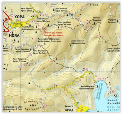 Wandelkaart 302 - Kythnos Griekenland - Terrein Maps