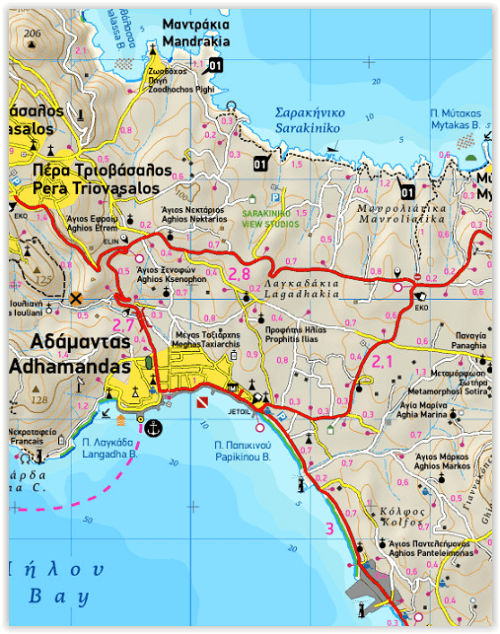 Wandelkaart 306 - Milos- Kimolos & Polyeghos - Terrein Maps 