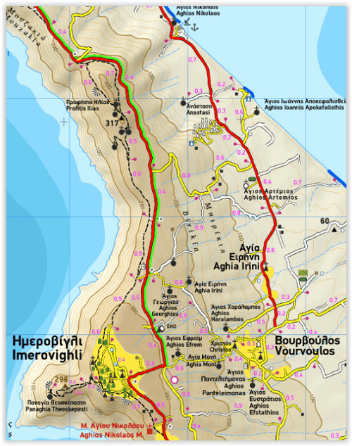 Wandelkaart 313 - Santorini Griekenland - Terrein Maps 