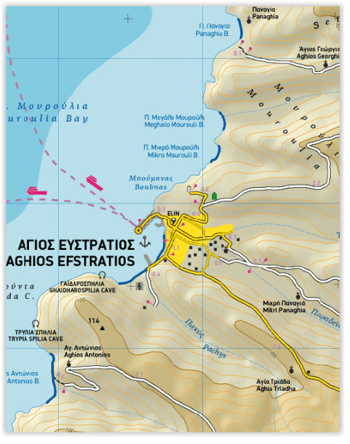 Wandelkaart 326 - Aghios Efstratios - Terrein Maps