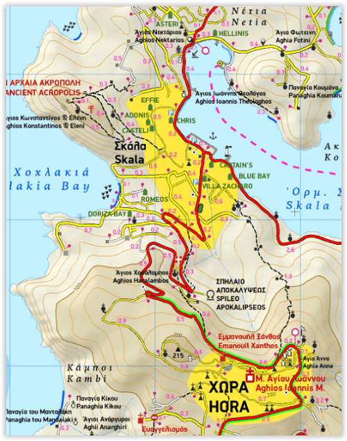 Wandelkaart 335 - Patmos Griekenland - Terrein Maps