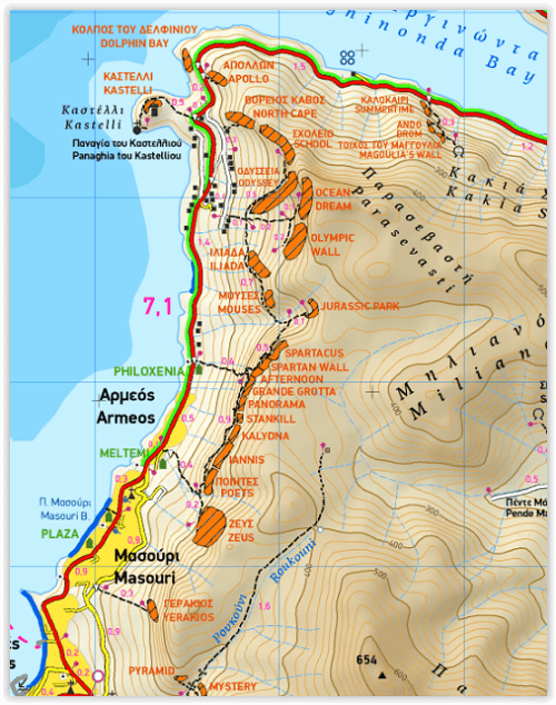 Wandelkaart 337 - Kalymnos Griekenland - Terrein Maps