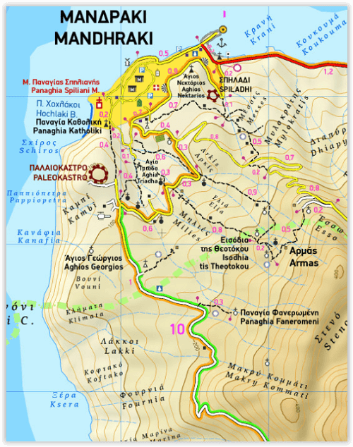 Wandelkaart 339 - Nisyros Griekenland - Terrein Maps