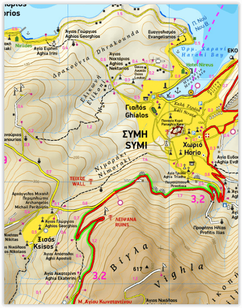 Wandelkaart 341 - Symi Griekenland - Terrein Maps