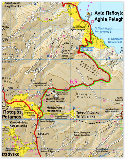 Wandelkaart 346 - Kythera Griekenland - Terrein Maps