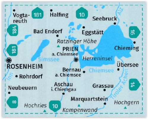 TOPO Wandelkaart 792 - Chiemsee & Simssee - Kompass