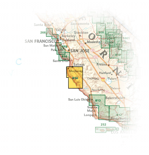 Wandelkaart 814 - Big Sur & Ventana Wilderness California- Natgeo