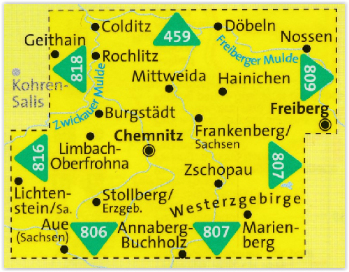 TOPO Wandelkaart 817 - Chemnitz & omgebung - Kompass