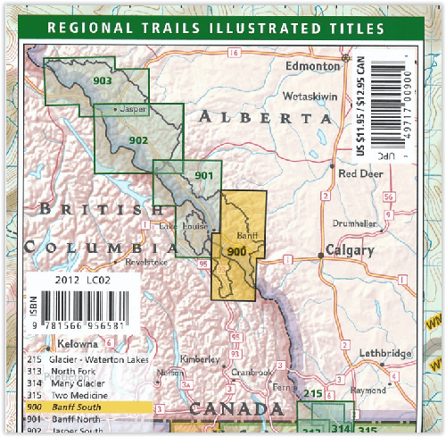 Wandelkaart 900 - Banff South & Banff and Kootenay NP - Natgeo