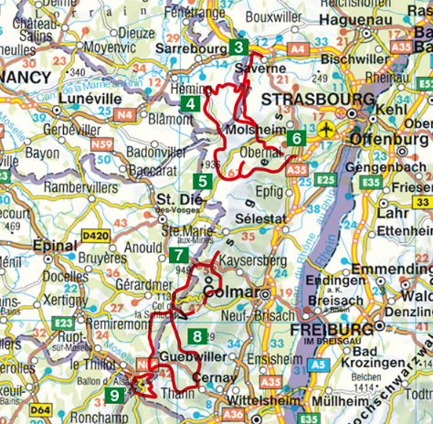 Wandelgids Vogesen- 9 Mehrtagestouren - Rother