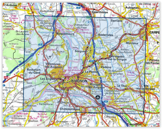 TOPO Wandelkaart 3041OT - Avignon & Châteauneuf-du-Pape - IGN