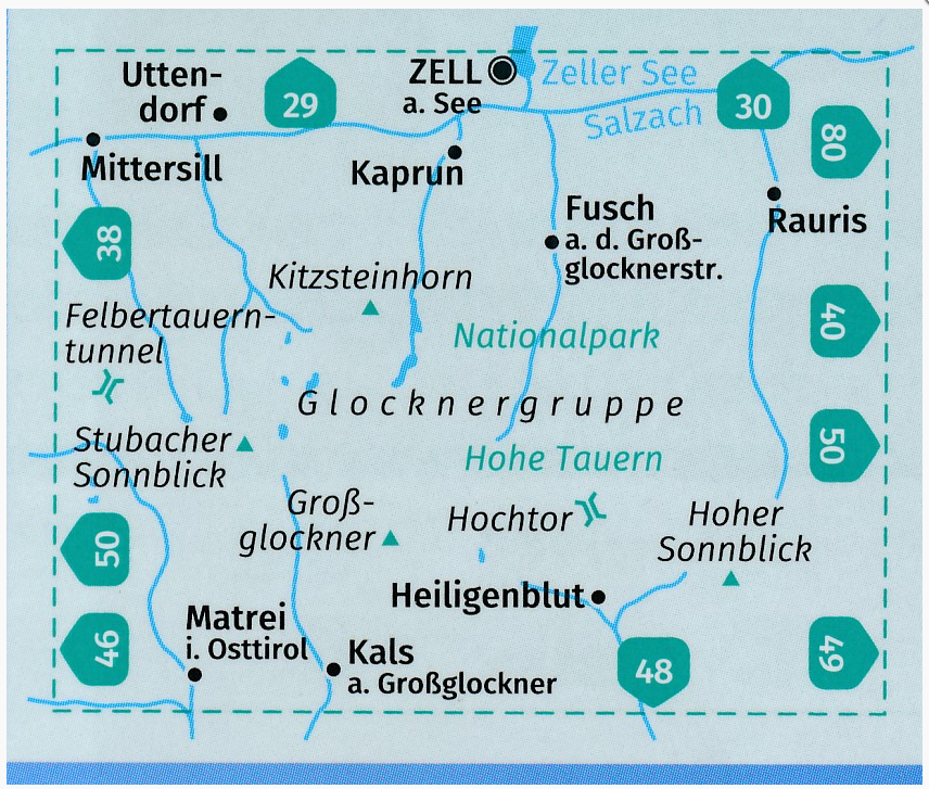 TOPO Wandelkaart 39 - Glocknergruppe & NP Hohe Tauern - Kompass
