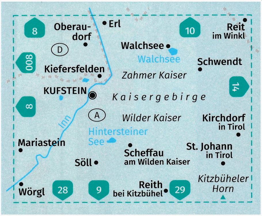 TOPO Wandelkaart 09 - Kufstein - Walchsee & St. Johann - Kompass