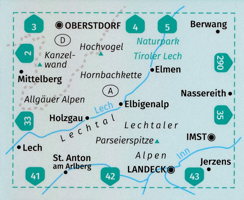 TOPO Wandelkaart 24 - Lechtaler Alpen & Hornbachkette - Kompass
