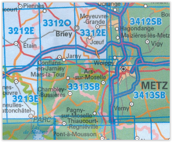 Wandelkaart 3212 SB - Etain- Douaumont & Vaux-Devant-Damloup- IGN