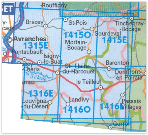 Wandelkaart 1416 SB - Le Teilleul & Landivy - IGN