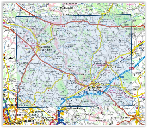 Wandelkaart 2142 SB - Villemur-sur-Tarn & Rabastens - IGN