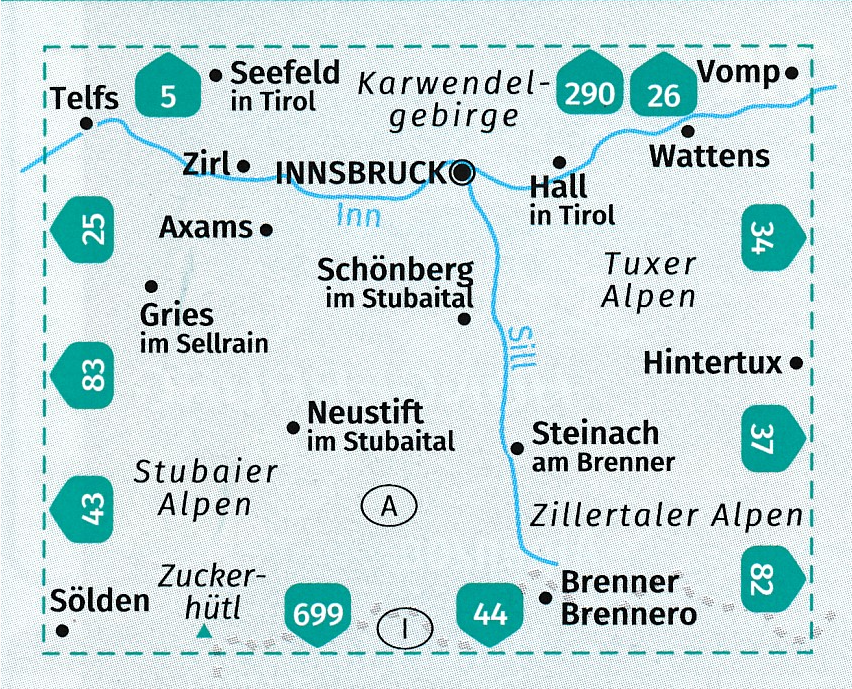 TOPO Wandelkaart 36 - Innsbruck & Brenner - Kompass