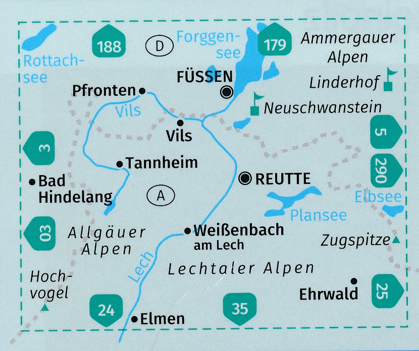 TOPO Wandelkaart 4 - Füssen & Außerfern - Kompass
