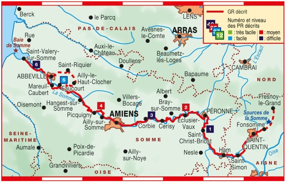 TOPO wandelgids GR800 - Au fil de la Somme - FFR