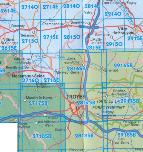 Wandelkaart 2716 SB - Romilly-sur-Seine & Merry-sur-Seine - IGN