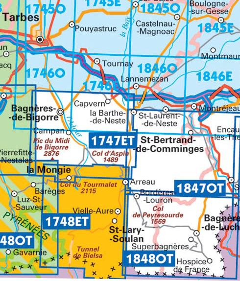 TOPO Wandelkaart 1847 OT - St-Bertrand-de-Comminges - IGN