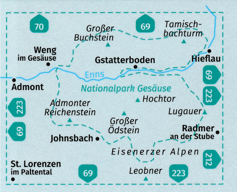 TOPO Wandelkaart 206 - Gesäuse Nationalpark - Kompass