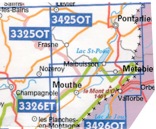 TOPO Wandelkaart 3426OT - Mouthe- Métabief & Le Mont d'Or - IGN