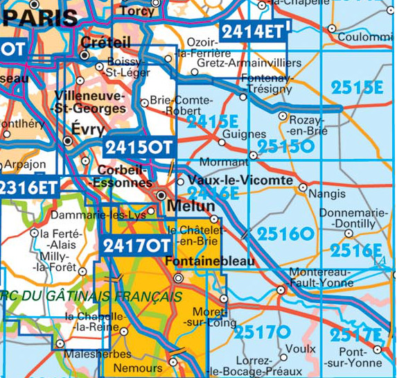 Wandelkaart 2517 SB - Montereau-Fault-Yonne - IGN