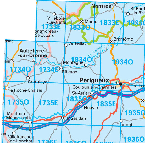 Wandelkaart 1733 SB - Montmoreau-St-Cybard - IGN