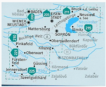 TOPO Wandelkaart 227 - Burgenland Oostenrijk - Kompass