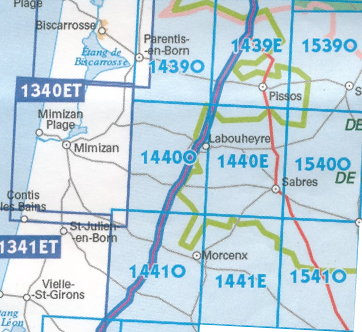 Wandelkaart 1441 SB - Morcenx & Rion-des-Landes - IGN
