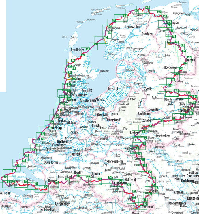 Fietsgids - Radtour rund um die Niederlande - Bikeline