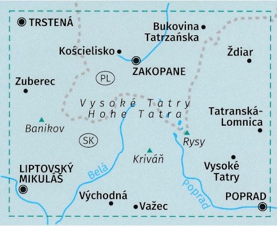 TOPO Wandelkaart 2100 - Hohe Tatra - Kompass